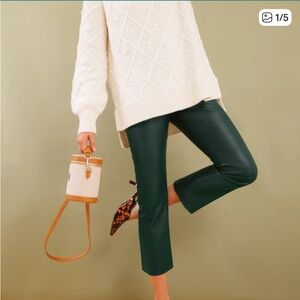 Tuckernuck Ashford green faux leather pants Sz XL